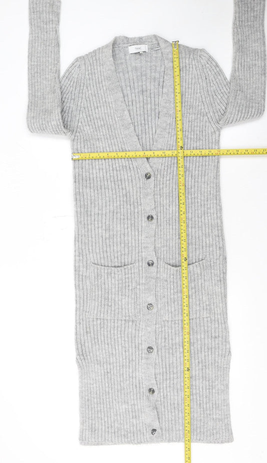 Womens UK Size M NEXT Grey Cardigan Jumper