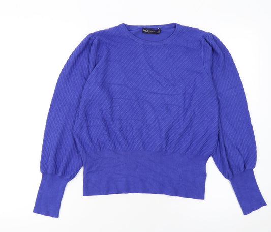 Womens UK Size 16 Marks and Spencer Blue Pullover Jumper