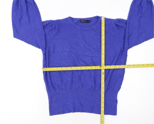 Womens UK Size 16 Marks and Spencer Blue Pullover Jumper