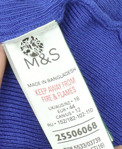 Womens UK Size 16 Marks and Spencer Blue Pullover Jumper