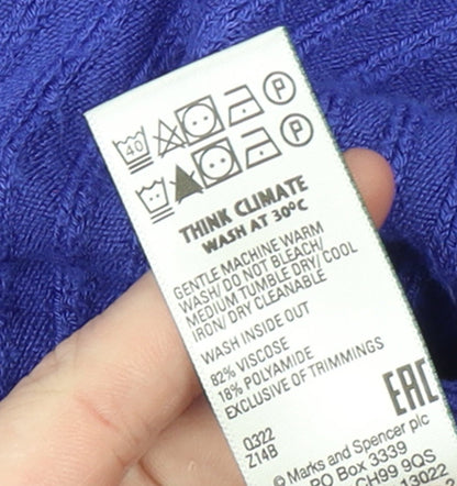 Womens UK Size 16 Marks and Spencer Blue Pullover Jumper