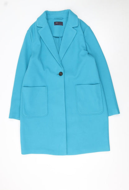 Womens UK Size 14 Marks and Spencer Blue Overcoat