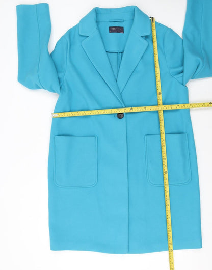 Womens UK Size 14 Marks and Spencer Blue Overcoat