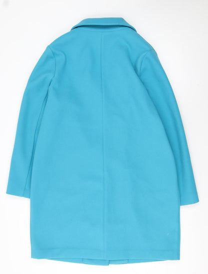 Womens UK Size 14 Marks and Spencer Blue Overcoat