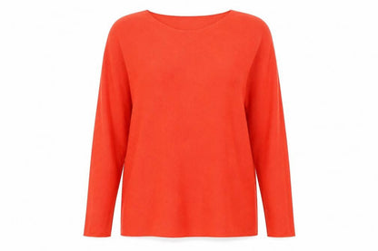 Bianco & Blu Women Red Wool Cashmere Blend Pullover Jumper M