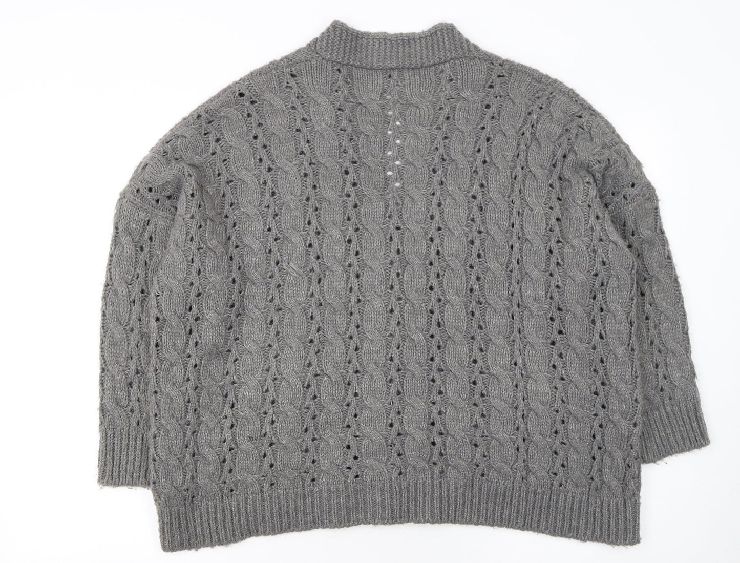 Womens UK Size S QED London Grey Cardigan Jumper