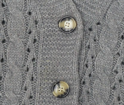 Womens UK Size S QED London Grey Cardigan Jumper
