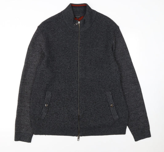 Mens UK Size XL Ted Baker Grey Full Zip Jumper