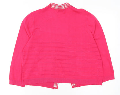 Soon Women's Pink Knit Open Front Cardigan Size 12