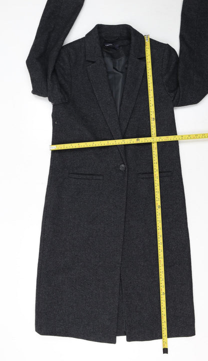 Marks and Spencer Women's Grey Wool Blend Long Overcoat UK 8