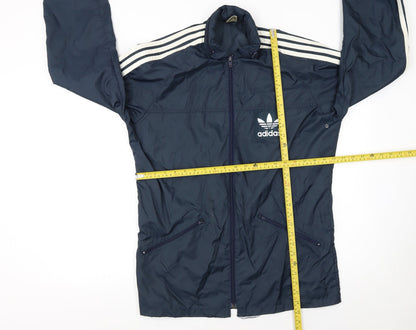 Adidas Men's Blue XS Retro Track Jacket Polyamide Full Zip Windproof