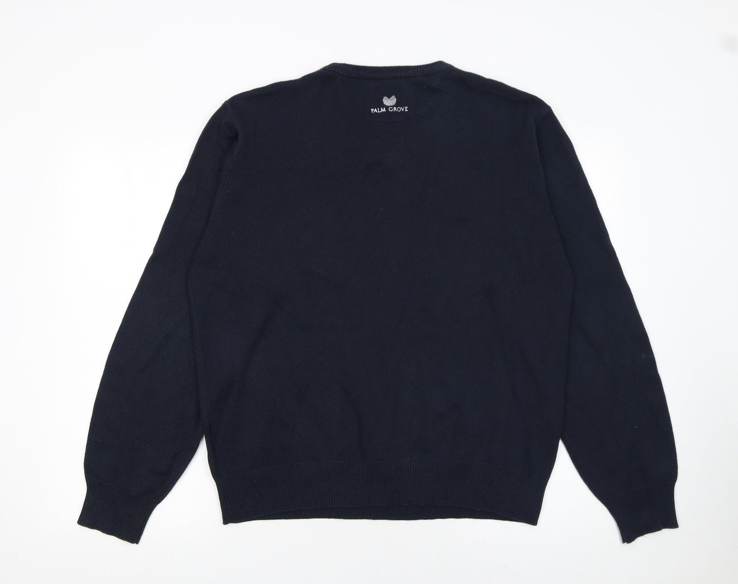 Mens UK Size L Palm Grove Blue Pullover Jumper