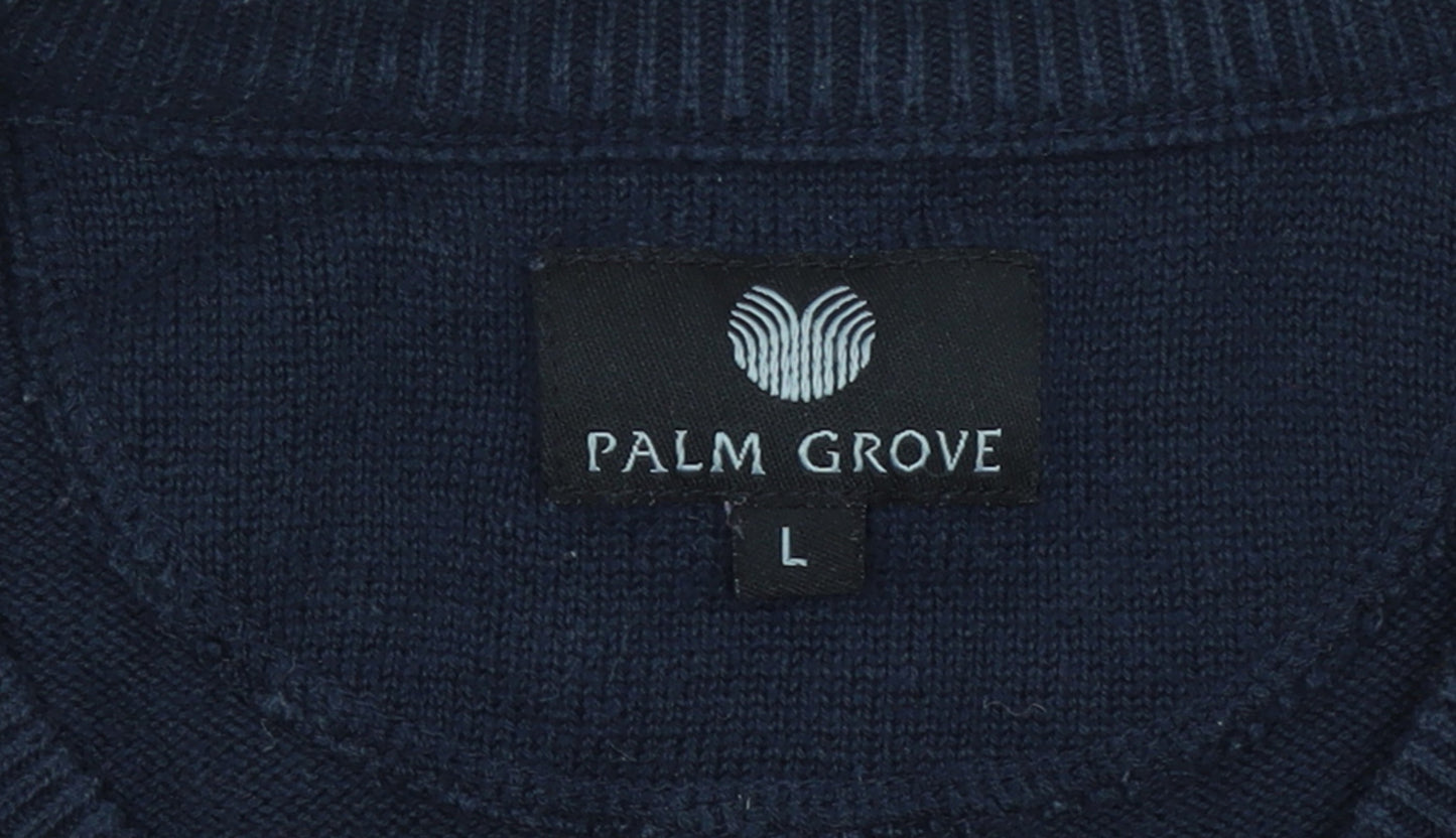Mens UK Size L Palm Grove Blue Pullover Jumper