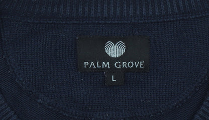 Mens UK Size L Palm Grove Blue Pullover Jumper