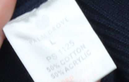 Mens UK Size L Palm Grove Blue Pullover Jumper