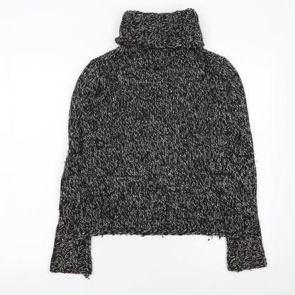 GAP Women’s Black Wool Blend Chunky Roll Neck Jumper Size S