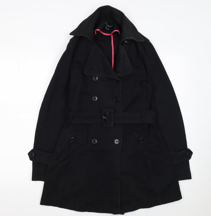 Womens UK Size S Willi Smith Black Trench Coat