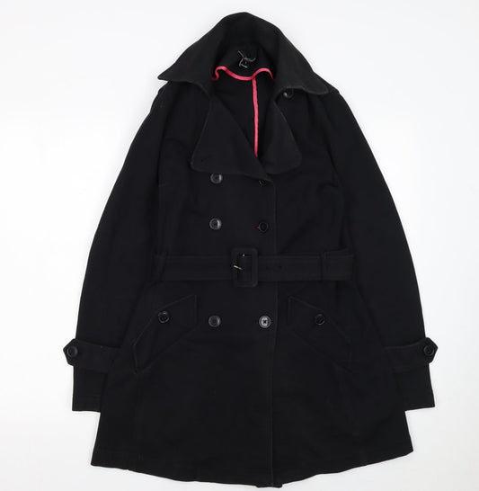 Womens UK Size S Willi Smith Black Trench Coat