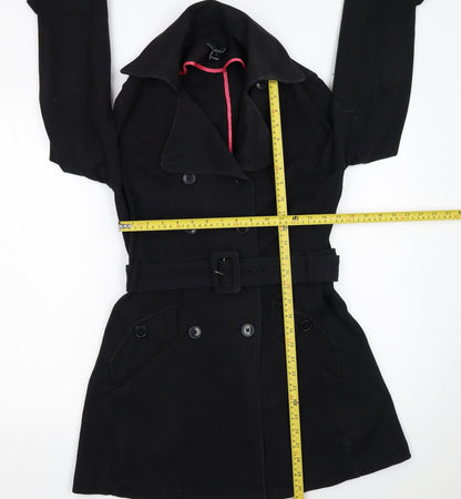 Womens UK Size S Willi Smith Black Trench Coat