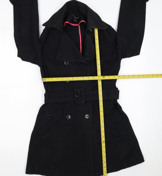 Womens UK Size S Willi Smith Black Trench Coat
