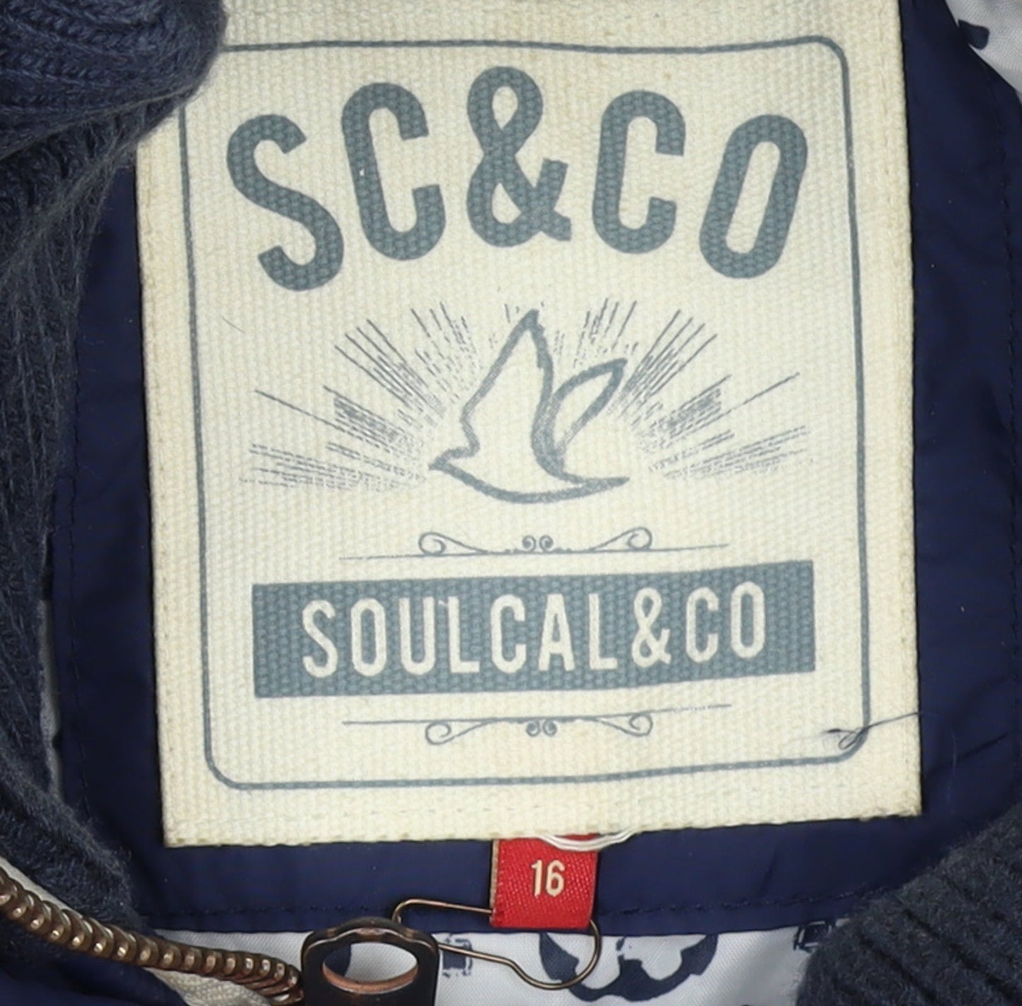 Womens UK Size 16 SoulCal & Co Blue Puffer Jacket