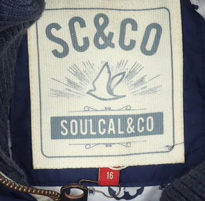 Womens UK Size 16 SoulCal & Co Blue Puffer Jacket