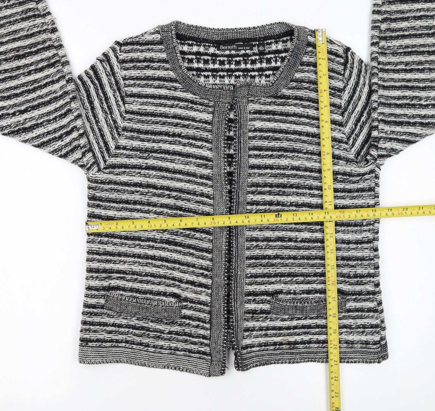 Womens UK Size 12 Berretti Grey Cardigan Jumper