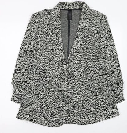 Next Women's Black Animal Print Blazer Size 14 Regular Fit
