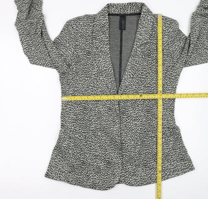Next Women's Black Animal Print Blazer Size 14 Regular Fit