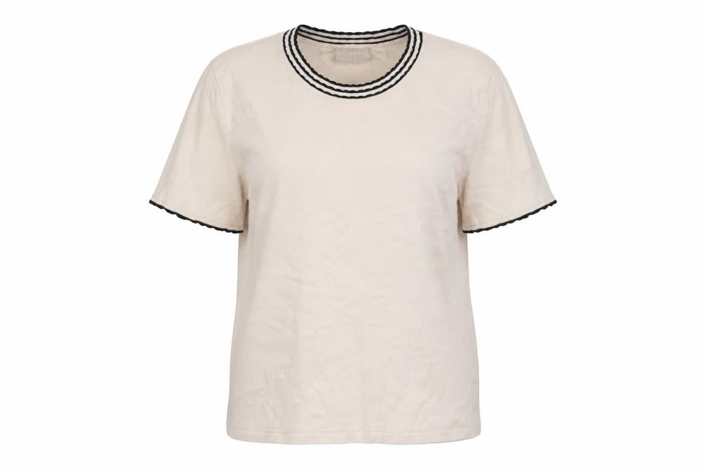 Eastex Women’s Beige Short Sleeve Cotton Knit Jumper Size 14