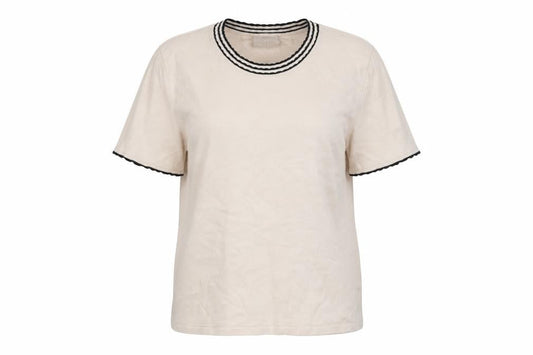 Eastex Women’s Beige Short Sleeve Cotton Knit Jumper Size 14