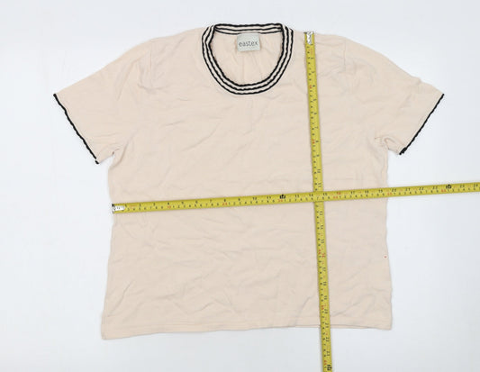 Eastex Women’s Beige Short Sleeve Cotton Knit Jumper Size 14
