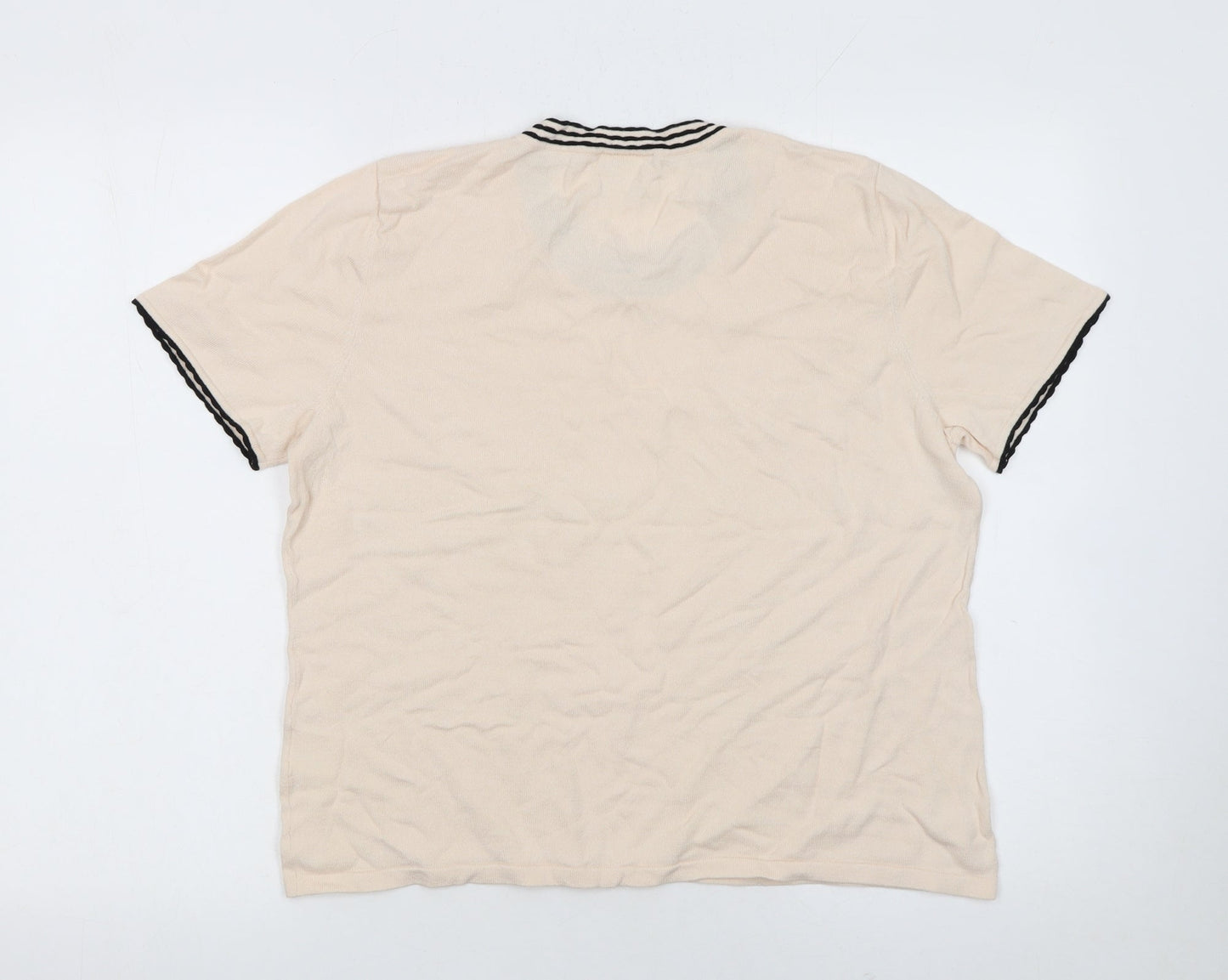 Eastex Women’s Beige Short Sleeve Cotton Knit Jumper Size 14
