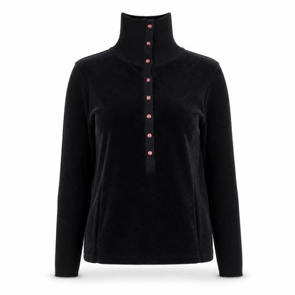 Marks and Spencer Womens Black Roll Neck Henley Jumper Medium