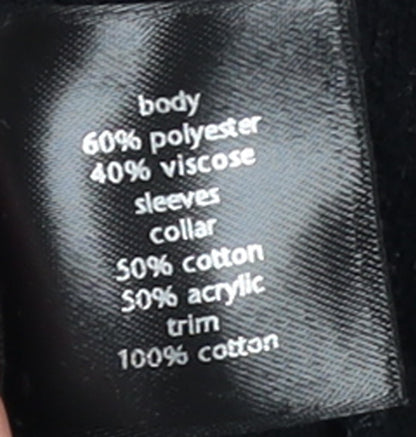 Marks and Spencer Womens Black Roll Neck Henley Jumper Medium