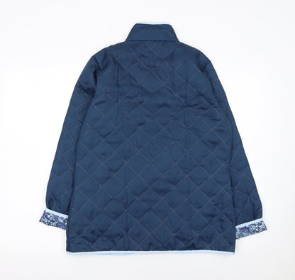 Nathalie Andersen Women's Blue Quilted Mid-Length Jacket Size 10/12