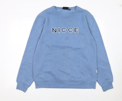 Mens UK Size M NICCE Blue Pullover Sweatshirt