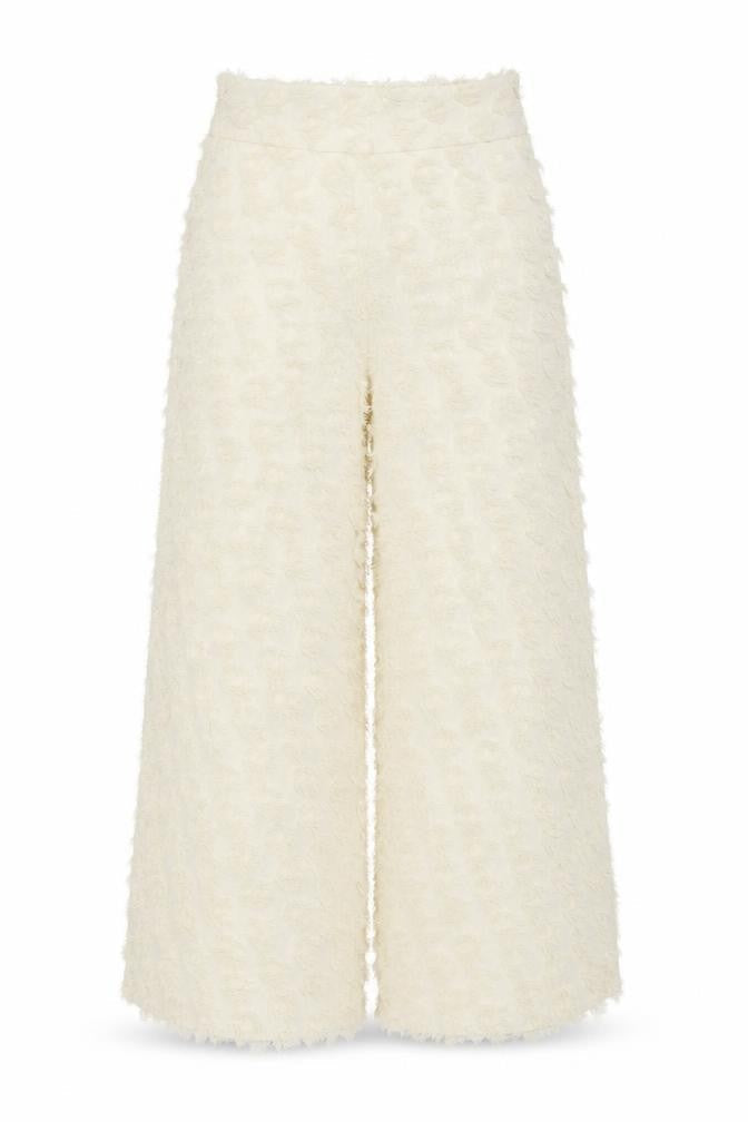 Womens UK Size S Zara Regular Fit Wide-Leg Ivory Trousers