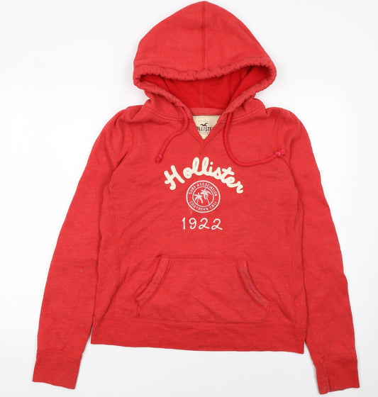 Womens UK Size L Hollister Red Pullover Hoodie