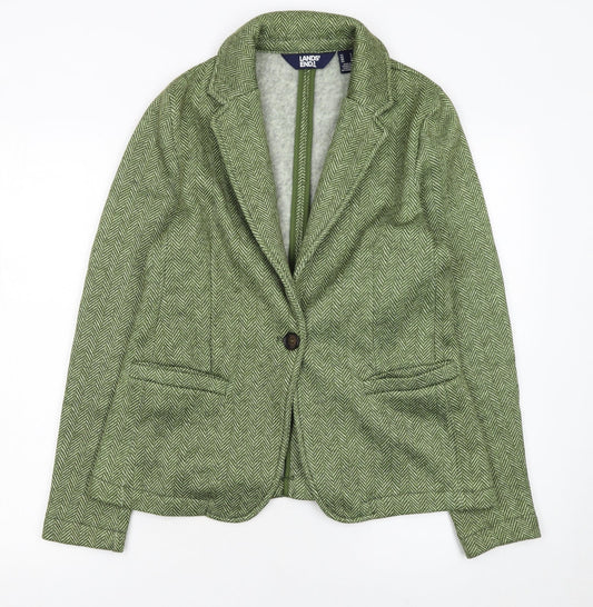 Womens UK Size S Lands' End Regular Green Blazer