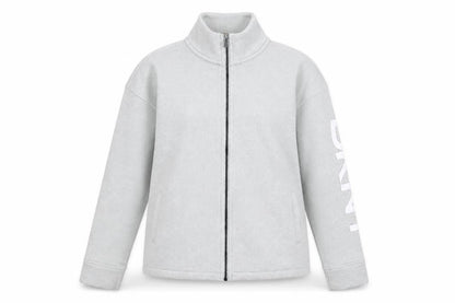 DKNY Women Grey Track Jacket Size L Full Zip Sportswear