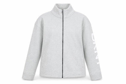 DKNY Women Grey Track Jacket Size L Full Zip Sportswear