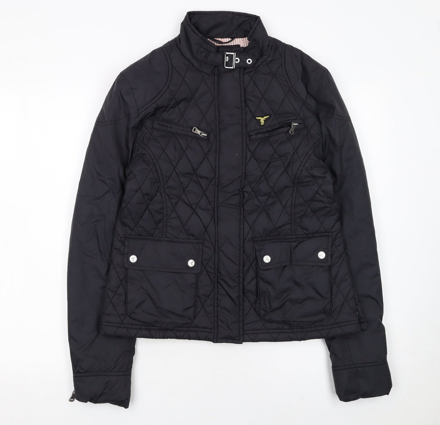 Womens UK Size L Le Breve Black Quilted Coat