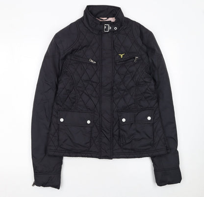 Womens UK Size L Le Breve Black Quilted Coat