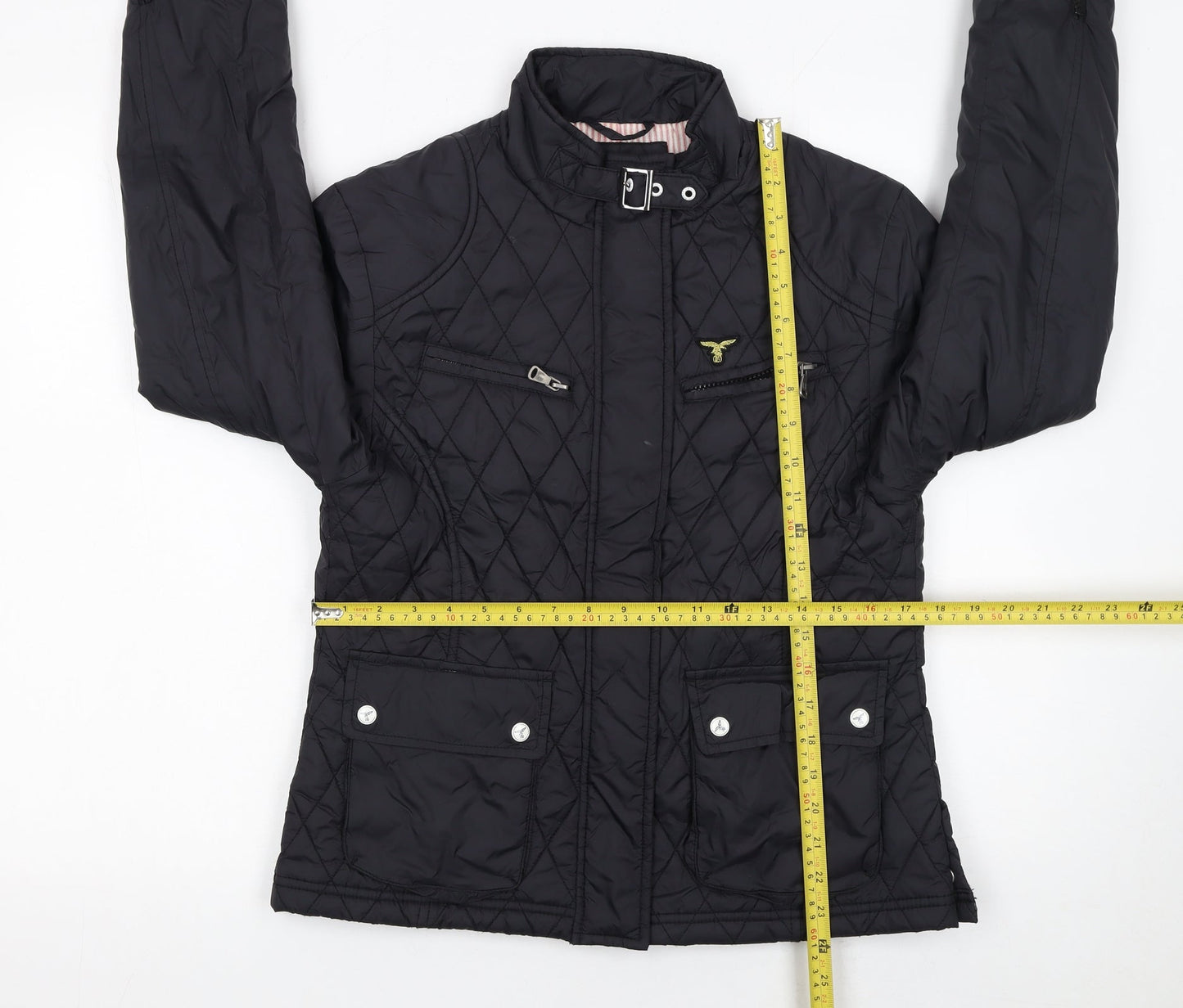 Womens UK Size L Le Breve Black Quilted Coat
