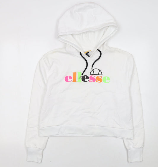 Womens UK Size 10 ellesse White Pullover Hoodie