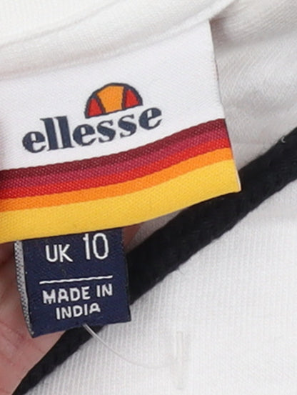Womens UK Size 10 ellesse White Pullover Hoodie