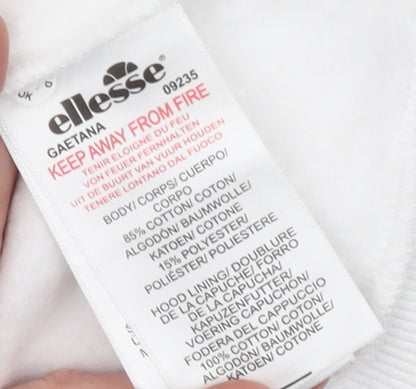 Womens UK Size 10 ellesse White Pullover Hoodie