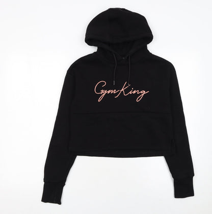 Womens UK Size 8 Gym King Black Pullover Hoodie