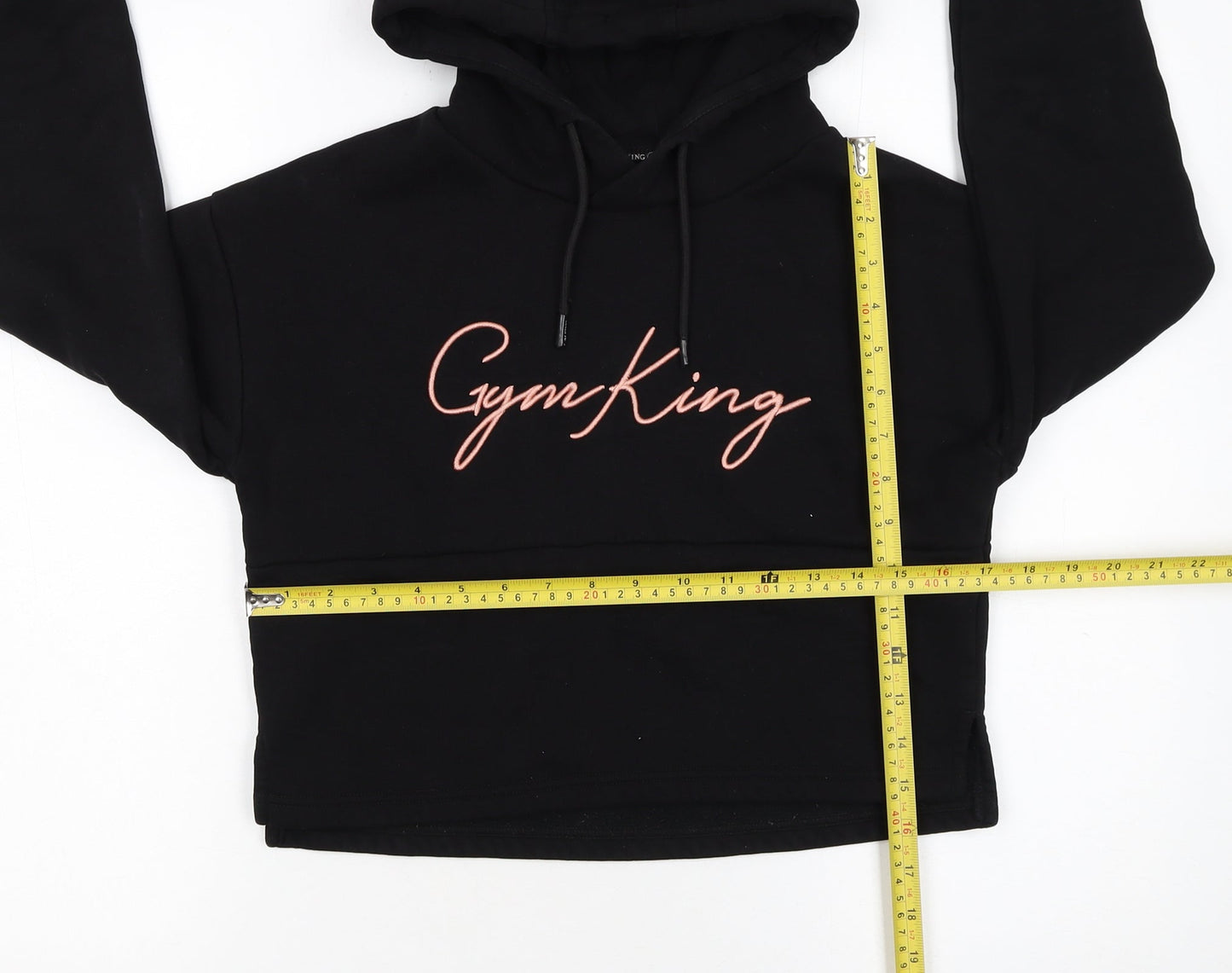 Womens UK Size 8 Gym King Black Pullover Hoodie